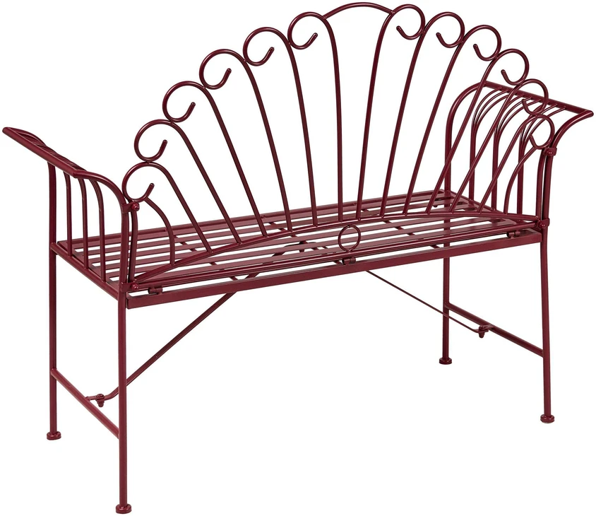 Beliani CAVINIA sodo suoliukas, 125 cm, metalinis, burgundiškas
