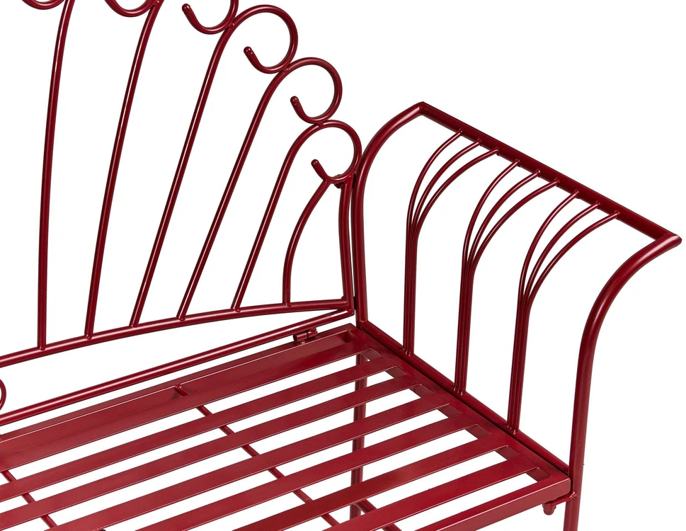 Beliani CAVINIA sodo suoliukas, 125 cm, metalinis, burgundiškas