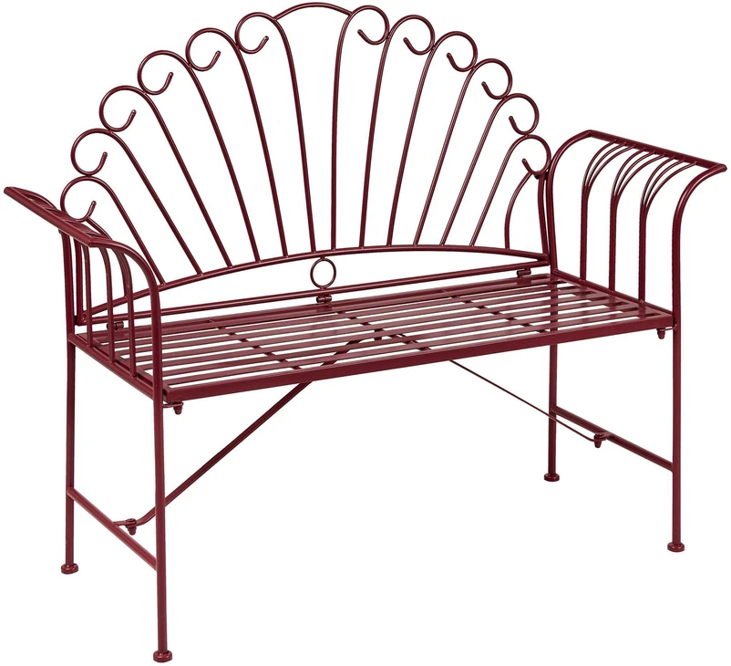 Beliani CAVINIA sodo suoliukas, 125 cm, metalinis, burgundiškas