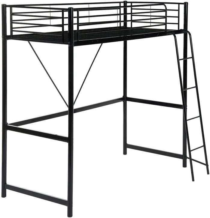 Beliani CHASSORS lova antresolė 90 x 200 cm, juoda