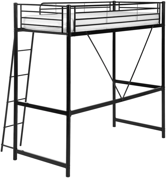 Beliani CHASSORS lova antresolė 90 x 200 cm, juoda
