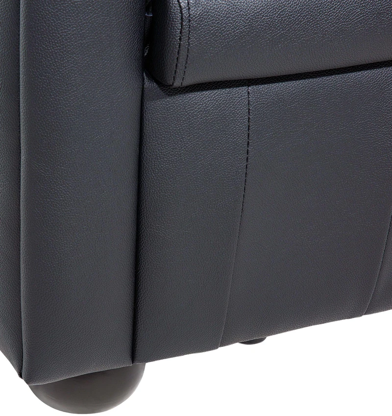 Beliani CHESTERFIELD fotelis iš natūralios odos, juodas