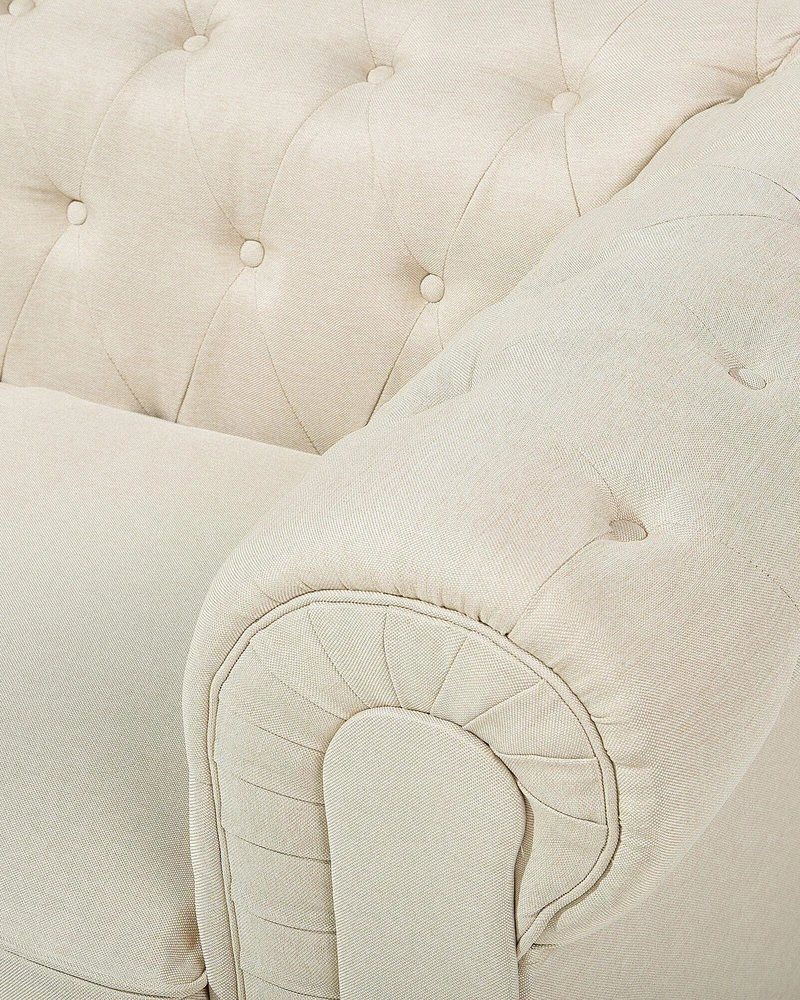 Beliani CHESTERFIELD fotelis, smėlio spalvos