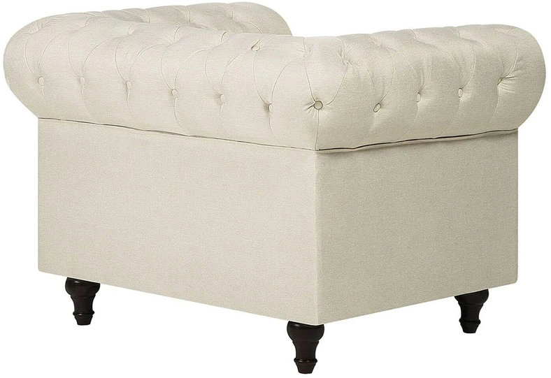Beliani CHESTERFIELD fotelis, smėlio spalvos