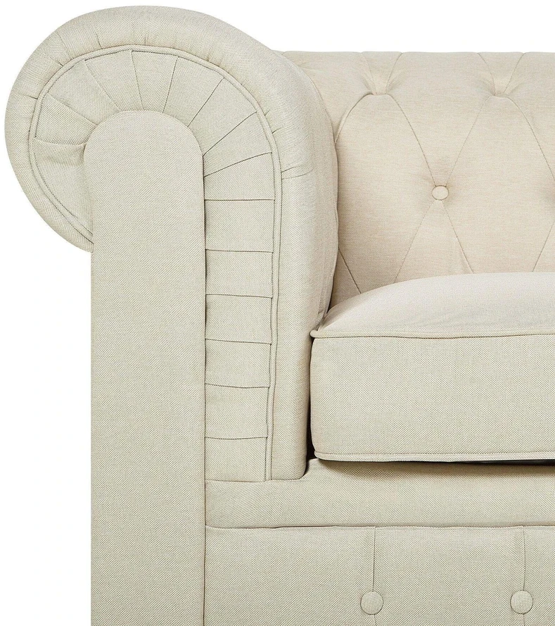 Beliani CHESTERFIELD fotelis, smėlio spalvos