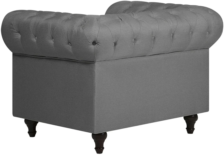 Beliani CHESTERFIELD fotelis šviesiai pilkas