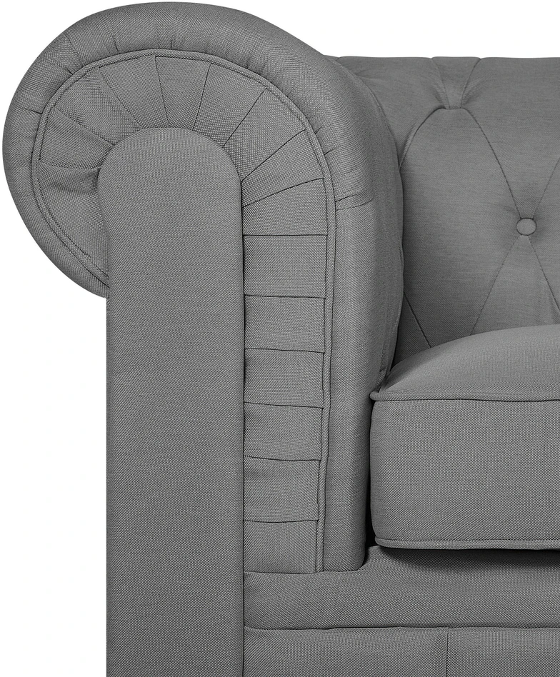 Beliani CHESTERFIELD fotelis šviesiai pilkas