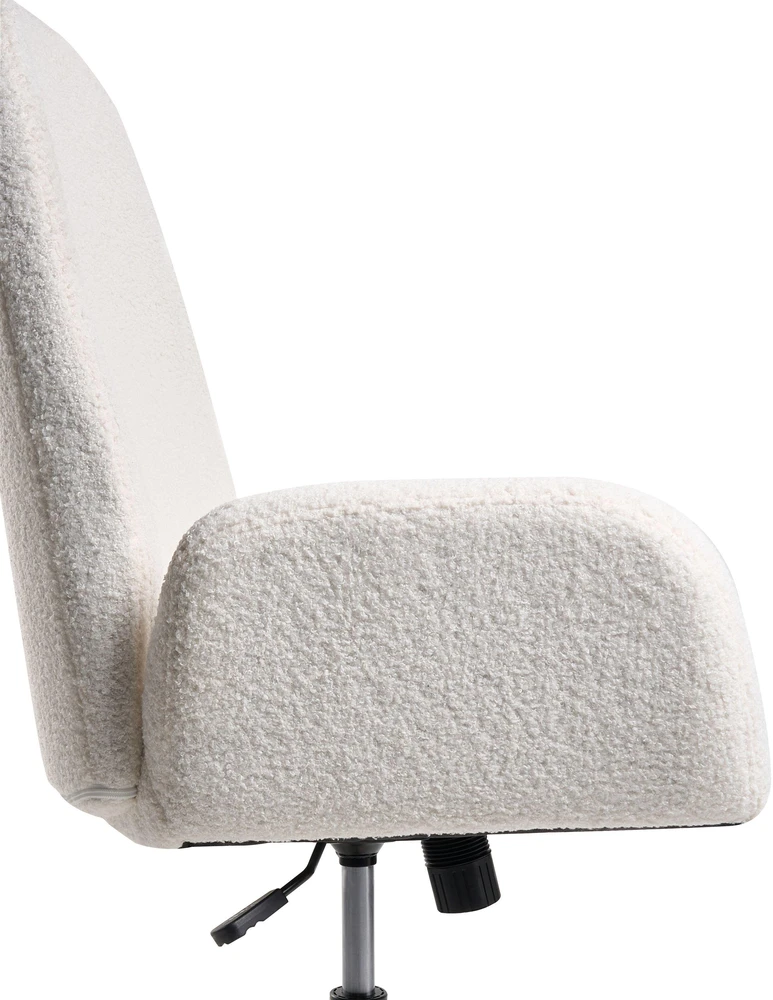 Beliani CLARE biuro kėdė, Boucle, balta