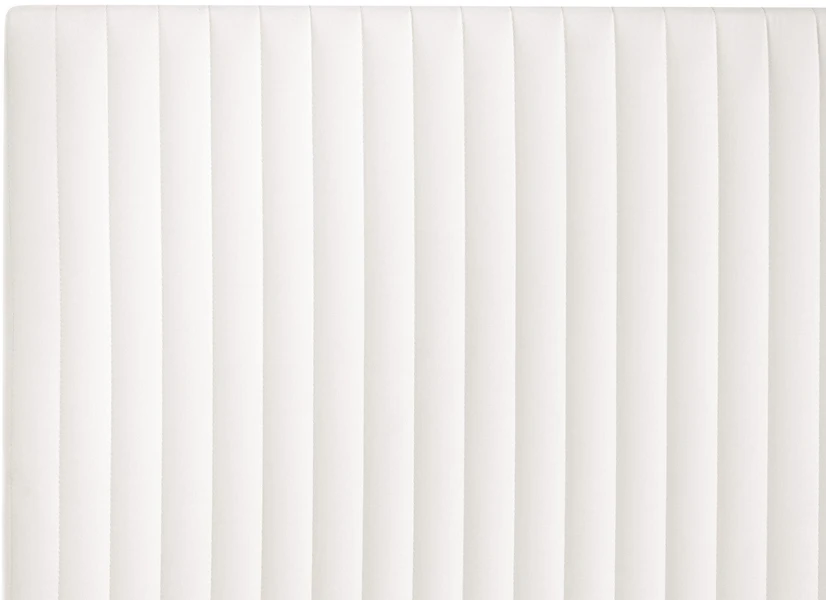 Beliani DAME kontinentinė lova su patalynės dėže, veliūras, kreminė balta, 180 x 200 cm