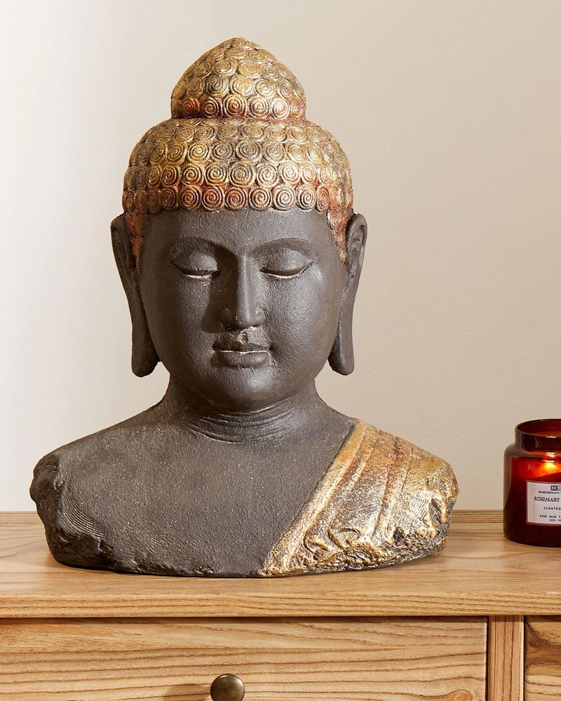 Beliani Dekoracinė figūrėlė Budda CARUM Keramika Juoda