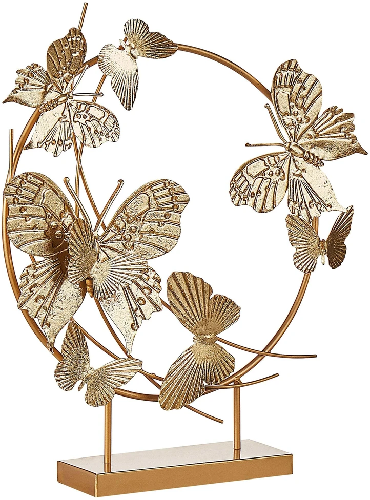 Beliani Dekoracinė figūrėlė Motyl BERYLLIUM metalinė auksinė