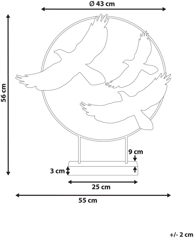 Beliani Dekoracinė figūrėlė Ptak SAMARIUM metalinė auksinė