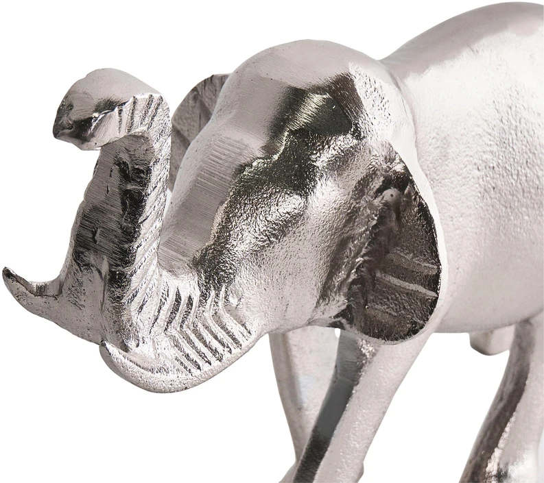 Beliani Dekoracinė figūrėlė Słoń MIOGOST metalinė sidabrinė