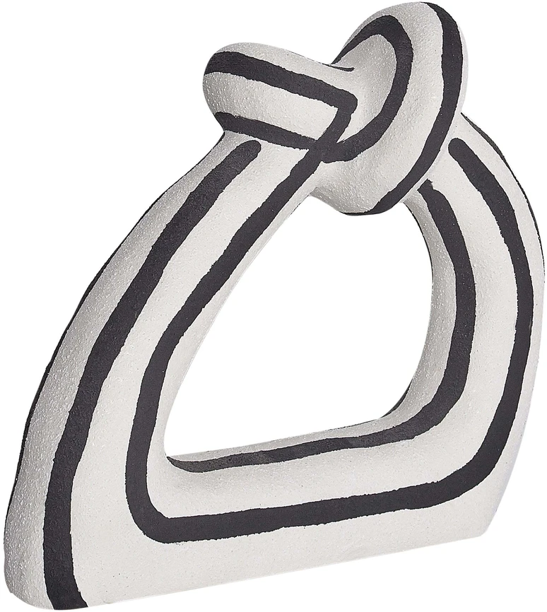 Beliani Dekoracinė figūrėlė ZANDER akmens masės, juoda/balta
