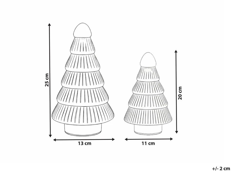 Beliani Dekoracinių figūrėlių rinkinys FLAREN Kalėdų eglutė 20/25 cm, smėlio spalvos