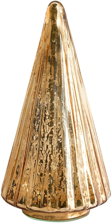 Beliani Dekoracinių figūrėlių rinkinys OYEREN Kalėdų eglutė, 21/29/37 cm, auksinės spalvos