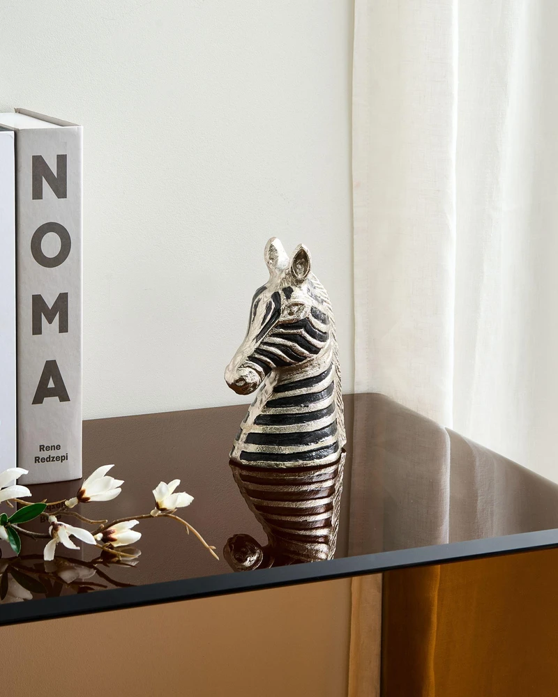 Beliani Dekoratyvinė figūrėlė Zebra ZAGORA metalinė juoda/sidabrinė
