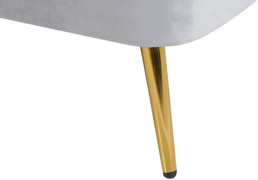 Beliani Dešininė gulto sofa ALLIER, veliūras, šviesiai pilka