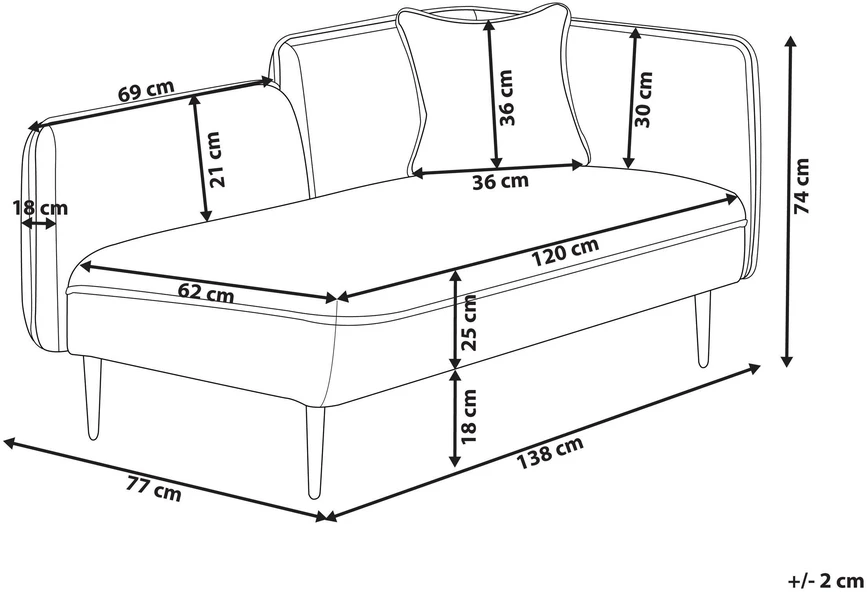 Beliani Dešininė gulto sofa CHEVANNES Boucle persiko spalvos