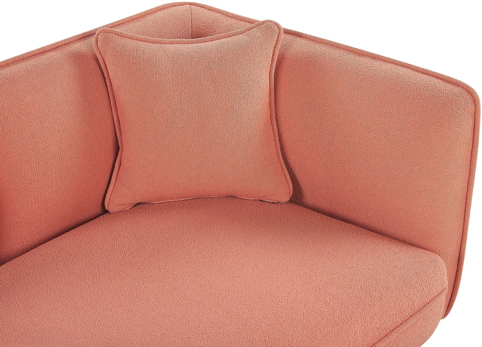 Beliani Dešininė gulto sofa CHEVANNES Boucle persiko spalvos