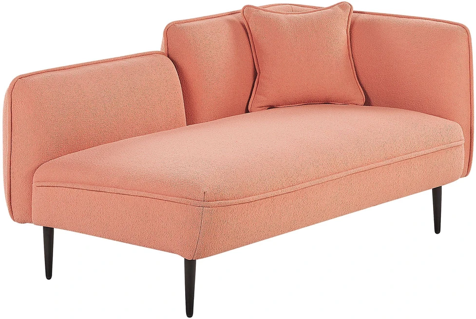 Beliani Dešininė gulto sofa CHEVANNES Boucle persiko spalvos