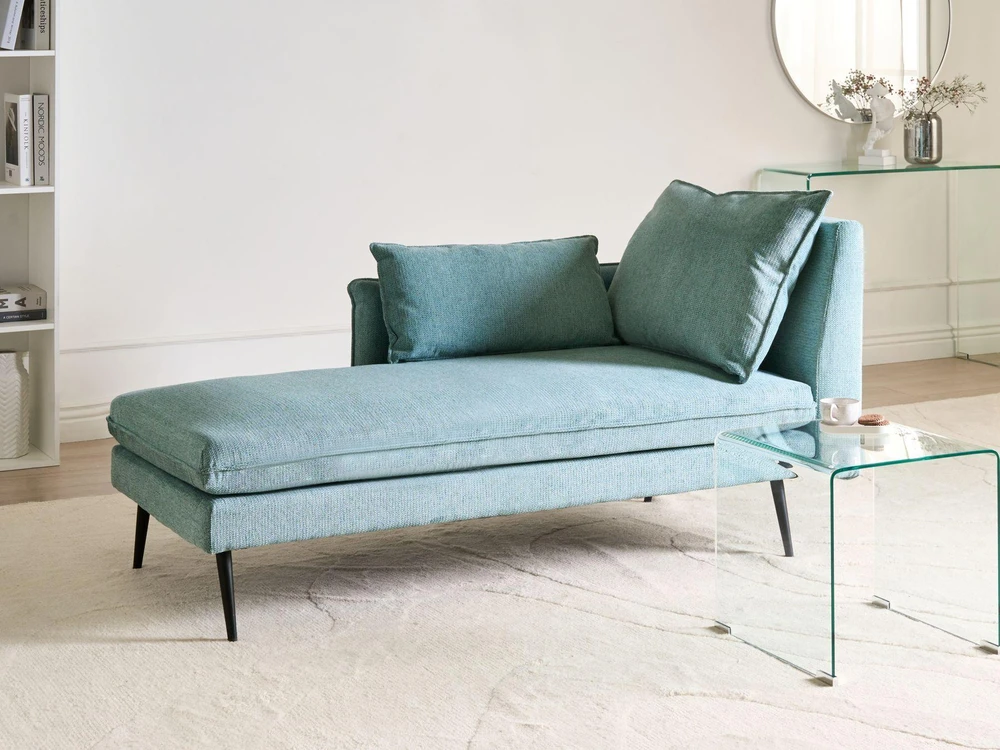Beliani Dešininė gulto sofa YERRES mėlyna