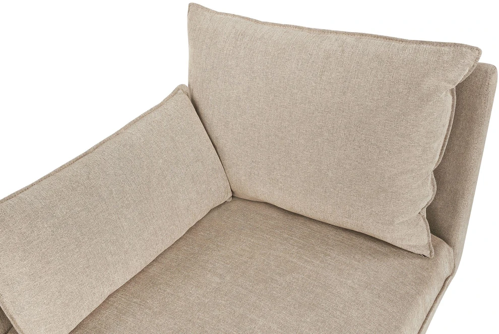 Beliani Dešininė gulto sofa YERRES smėlio spalvos