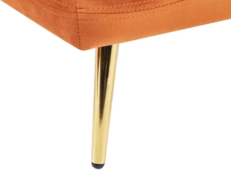 Beliani Dešininė gulto tipo sofa GONESSE, veliūras, oranžinė