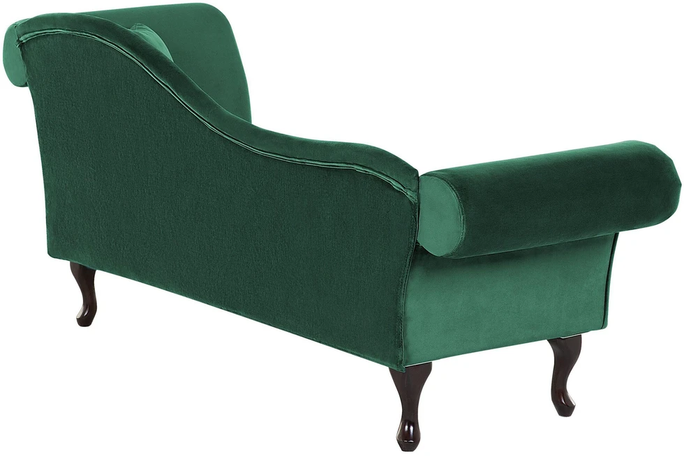 Beliani Dešininė šezlongo sofa LATTES, tamsiai žalias veliūras