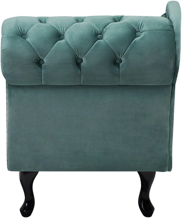 Beliani Dešininė šezlongo sofa NIMES, veliūrinis, mėtų spalvos