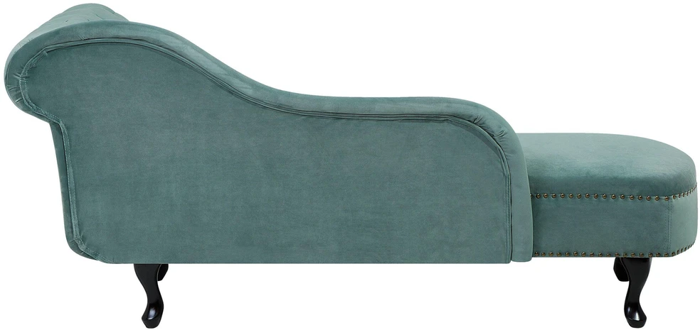 Beliani Dešininė šezlongo sofa NIMES, veliūrinis, mėtų spalvos