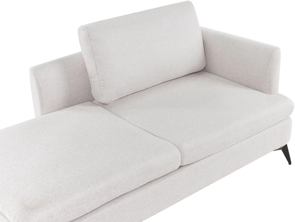Beliani Dešininė šezlongo sofa SIEVOZ šviesiai smėlio spalvos
