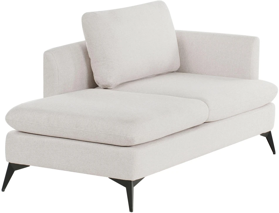 Beliani Dešininė šezlongo sofa SIEVOZ šviesiai smėlio spalvos