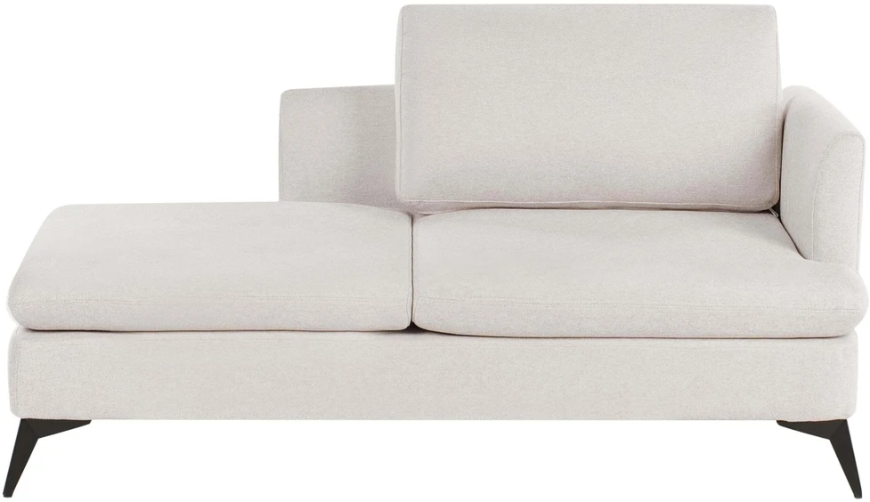 Beliani Dešininė šezlongo sofa SIEVOZ šviesiai smėlio spalvos