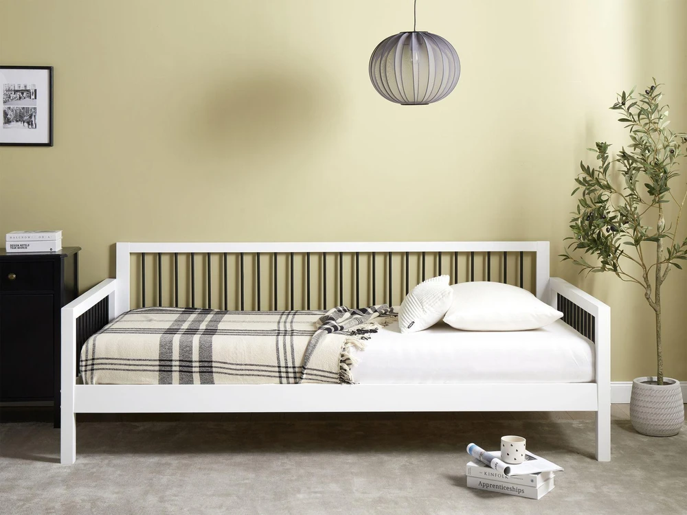 Beliani Dieninė lova TRICOT 90 x 200 cm, balta