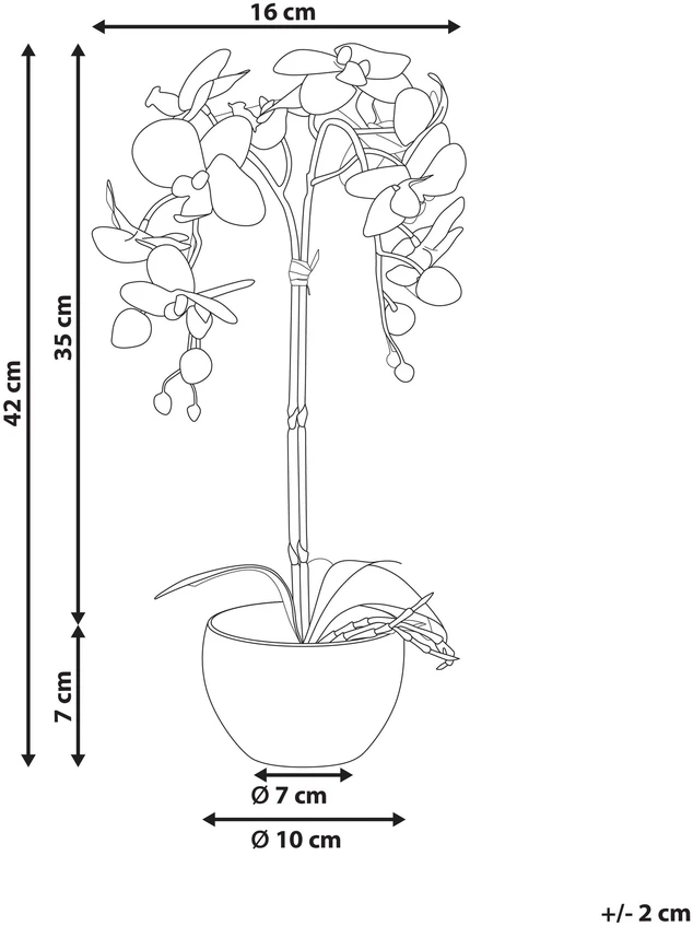 Beliani Dirbtinė gėlė ORCHID 42 cm balta