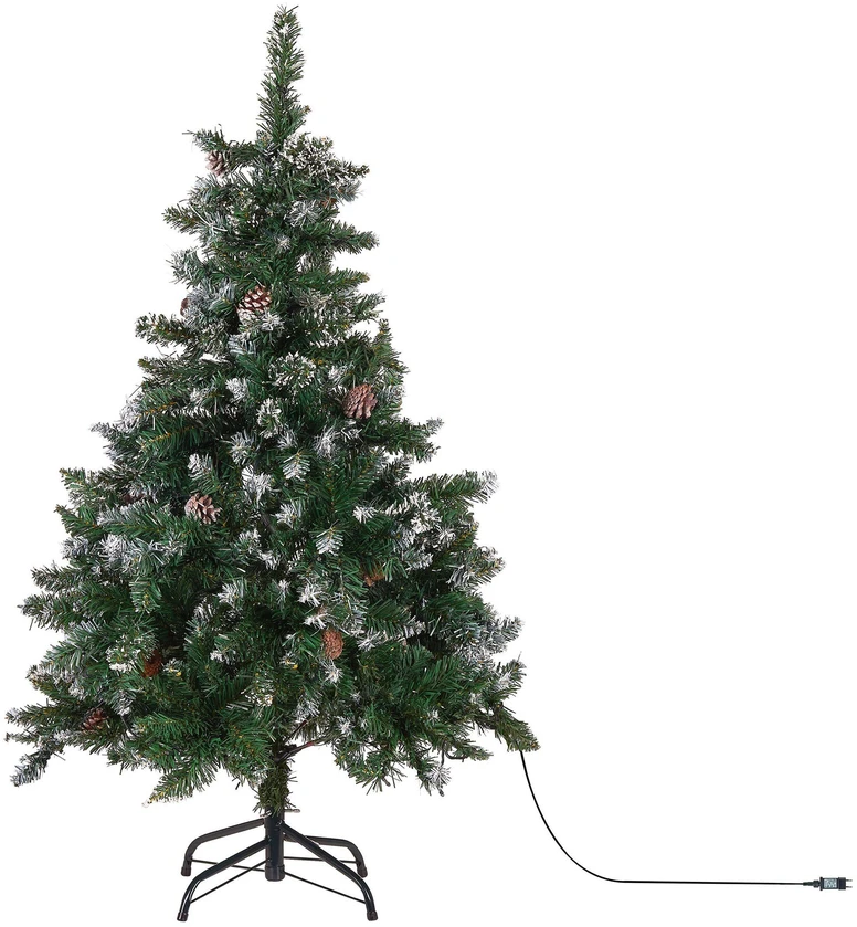 Beliani Dirbtinė Kalėdų eglutė su LED lemputėmis PALOMAR 120 cm tamsiai žalia