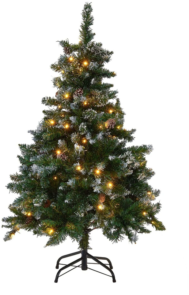 Beliani Dirbtinė Kalėdų eglutė su LED lemputėmis PALOMAR 120 cm tamsiai žalia