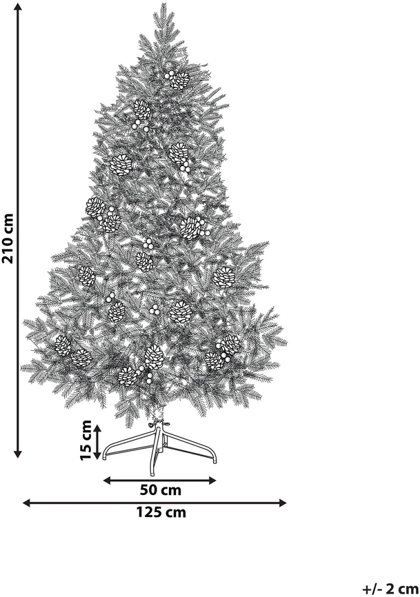 Beliani Dirbtinė Kalėdų eglutė su LED lemputėmis PALOMAR 210 cm žalia