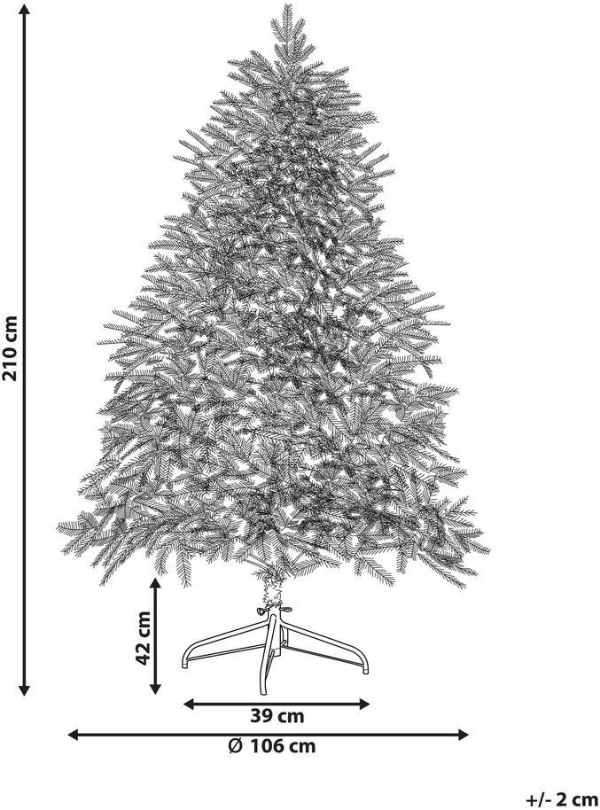 Beliani Dirbtinė LED Kalėdų eglutė FIDDLE 210 cm žalia