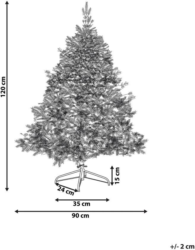 Beliani Dirbtinė snieguota kalėdinė eglutė TOMICHI 120 cm balta