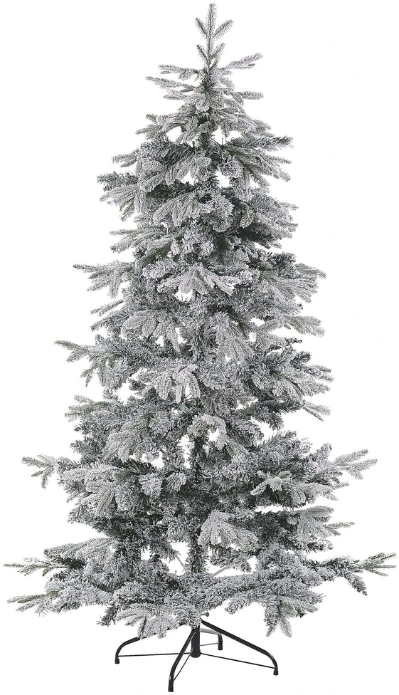 Beliani Dirbtinė snieguota kalėdų eglutė TOMICHI 210 cm balta