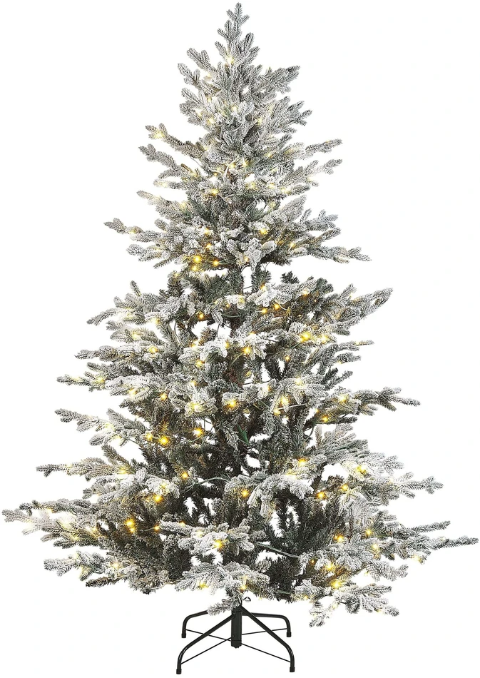 Beliani Dirbtinė snieguota Kalėdų eglutė su LED lemputėmis BRISCO 180 cm, balta