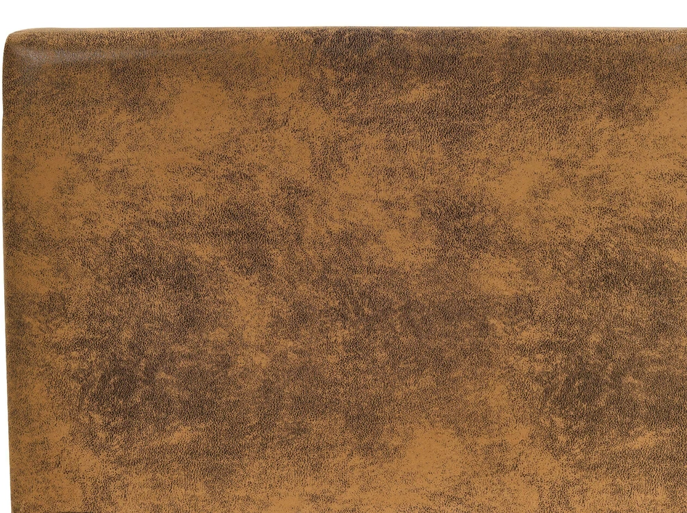 Beliani Dirbtinės odos lova FITOU 140 x 200 cm, ruda