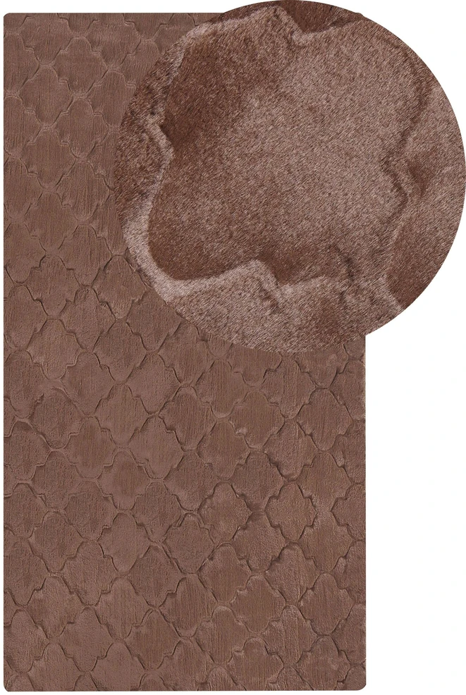 Beliani Dirbtinio kailio kilimas GHARO rudas 80 x 150 cm
