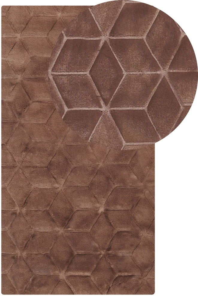 Beliani Dirbtinio kailio kilimas THATTA rudas 80 x 150 cm