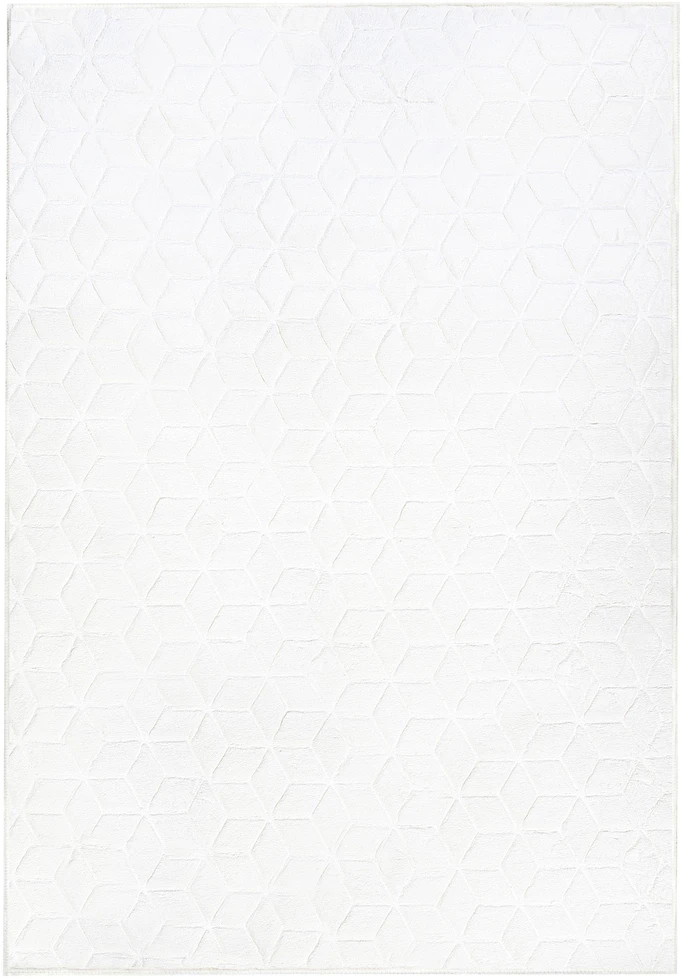 Beliani Dirbtinio kailio kilimas THATTA baltos spalvos 160 x 230 cm