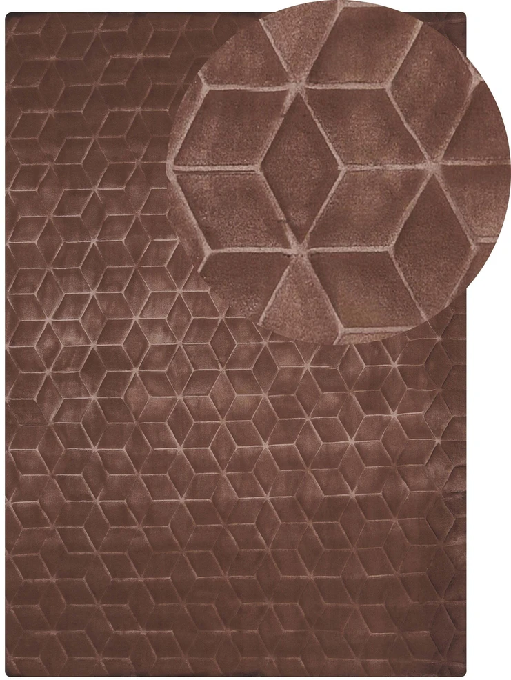 Beliani Dirbtinio kailio kilimas THATTA, rudas, 160 x 230 cm