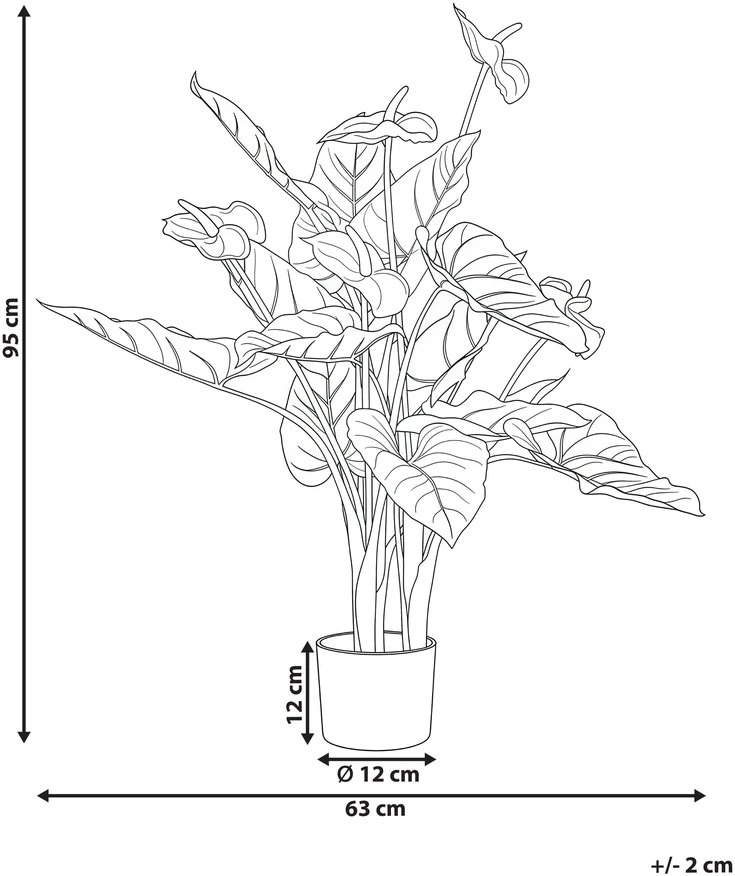Beliani Dirbtinis augalas ANTHURIUM 95 cm, žalias