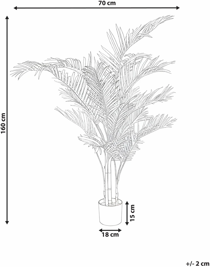 Beliani Dirbtinis augalas ARECA PALM 160 cm, auksinis